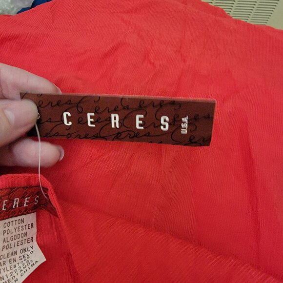 Ceres Y2K Red Shirt with Belt, Size M, $25-NEW - Picture 4 of 4